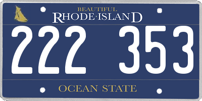 RI license plate 222353