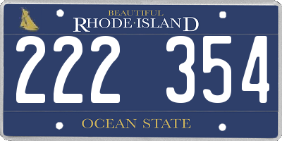 RI license plate 222354