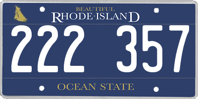 RI license plate 222357