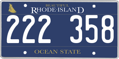 RI license plate 222358