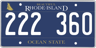 RI license plate 222360