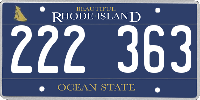RI license plate 222363