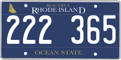 RI license plate 222365