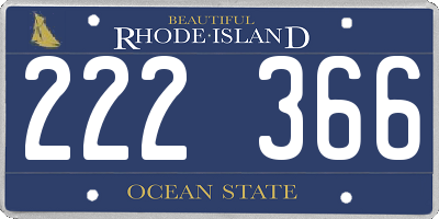 RI license plate 222366