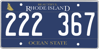 RI license plate 222367