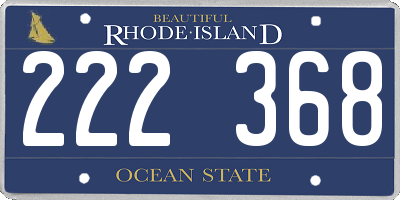 RI license plate 222368