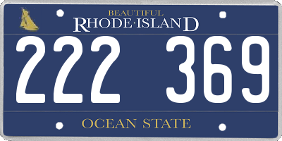 RI license plate 222369