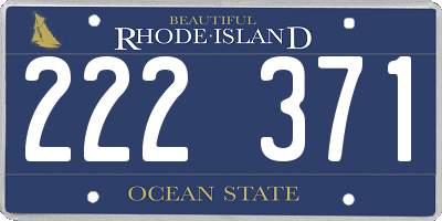 RI license plate 222371
