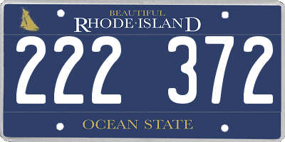 RI license plate 222372