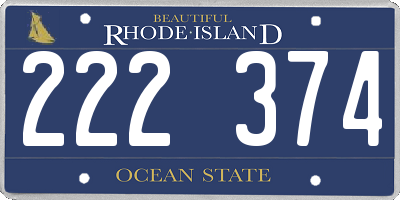 RI license plate 222374