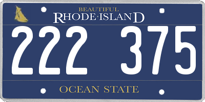 RI license plate 222375