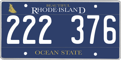 RI license plate 222376