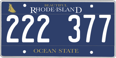 RI license plate 222377