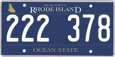 RI license plate 222378