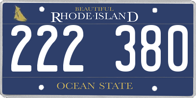 RI license plate 222380