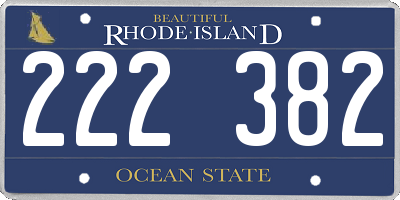 RI license plate 222382