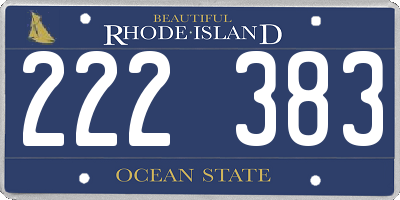 RI license plate 222383