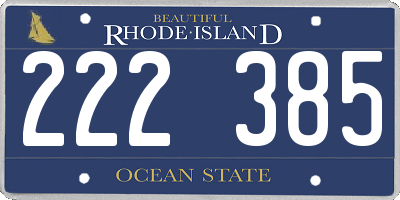 RI license plate 222385