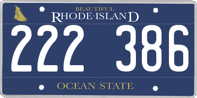 RI license plate 222386