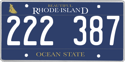RI license plate 222387
