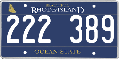 RI license plate 222389