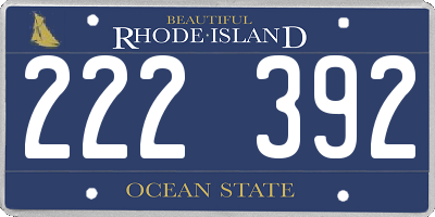 RI license plate 222392