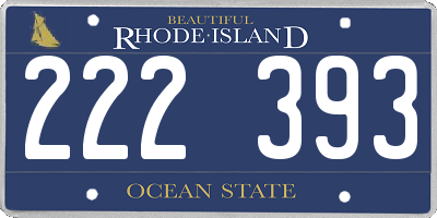 RI license plate 222393
