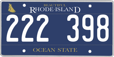 RI license plate 222398
