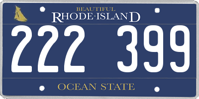 RI license plate 222399