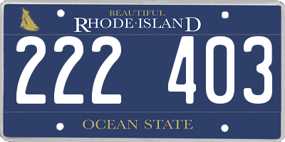 RI license plate 222403