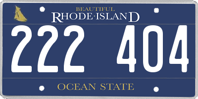 RI license plate 222404