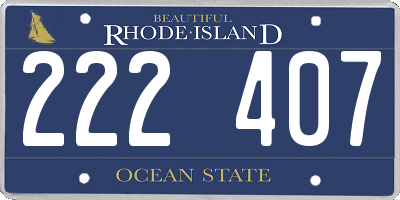 RI license plate 222407