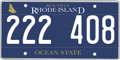 RI license plate 222408