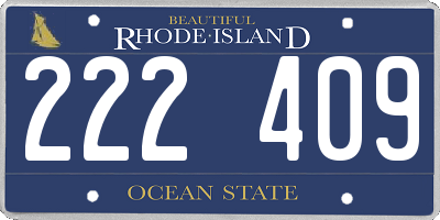 RI license plate 222409