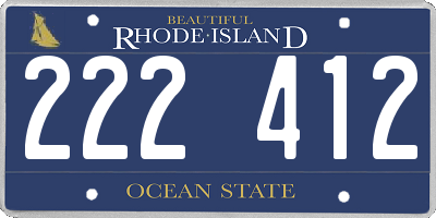 RI license plate 222412