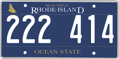 RI license plate 222414