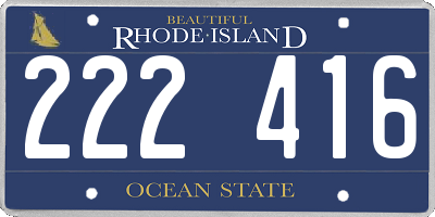 RI license plate 222416