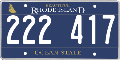 RI license plate 222417