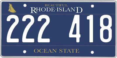 RI license plate 222418