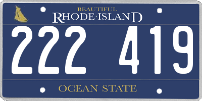 RI license plate 222419
