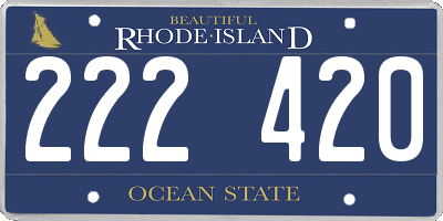 RI license plate 222420