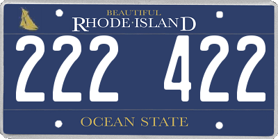 RI license plate 222422