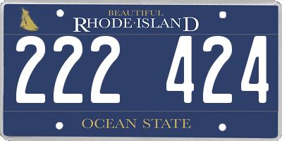 RI license plate 222424