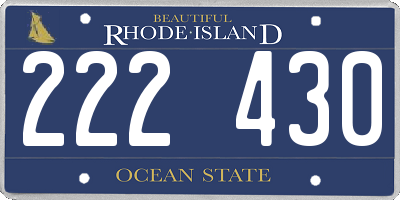 RI license plate 222430