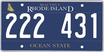 RI license plate 222431