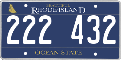 RI license plate 222432