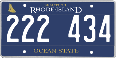RI license plate 222434