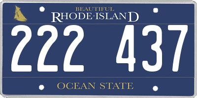 RI license plate 222437