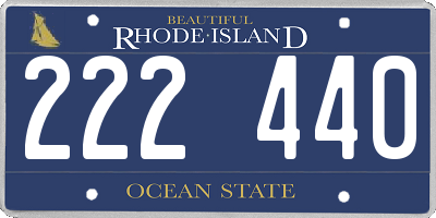 RI license plate 222440