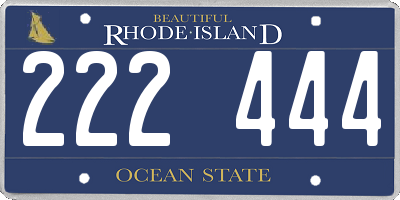 RI license plate 222444